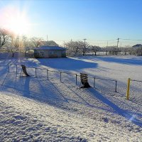 １月７日　世矢小学校　一面銀世界　雪景色です