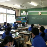 ALTと３年生の英語の授業の様子